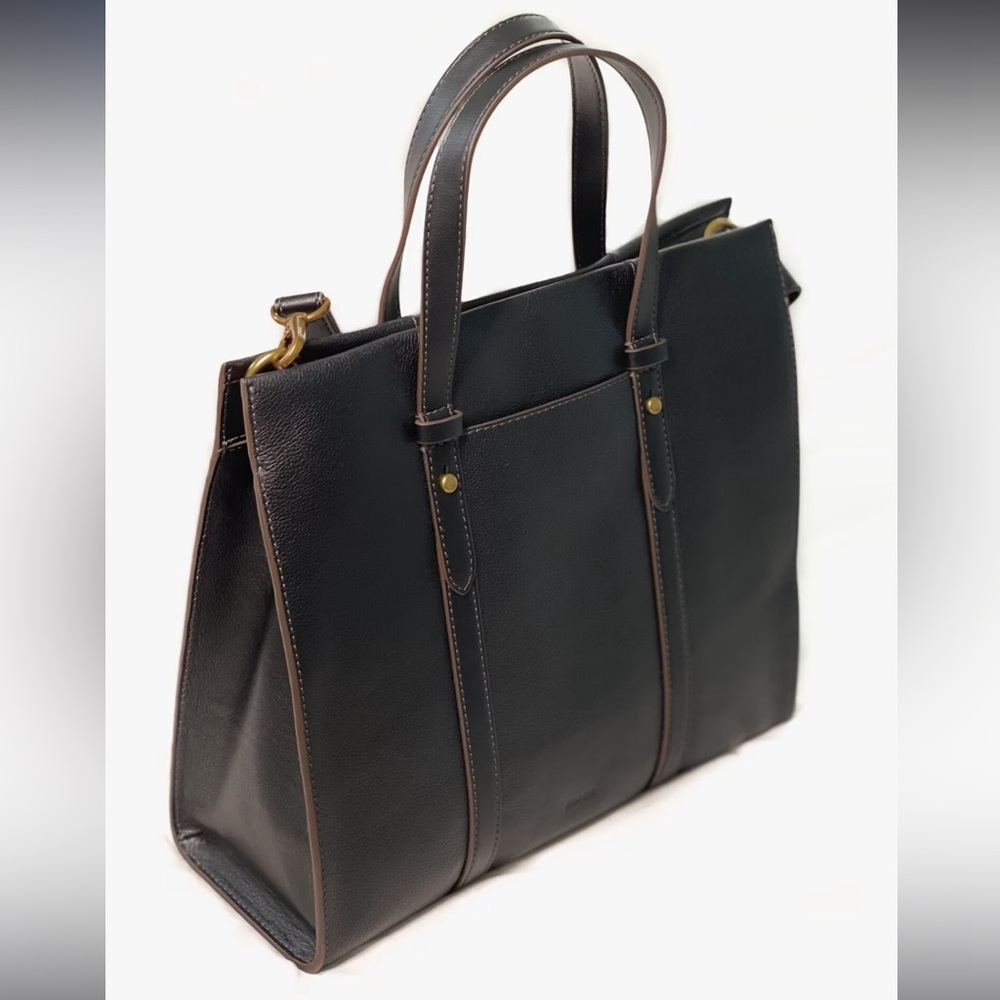 Black Fossil cross body tote bag